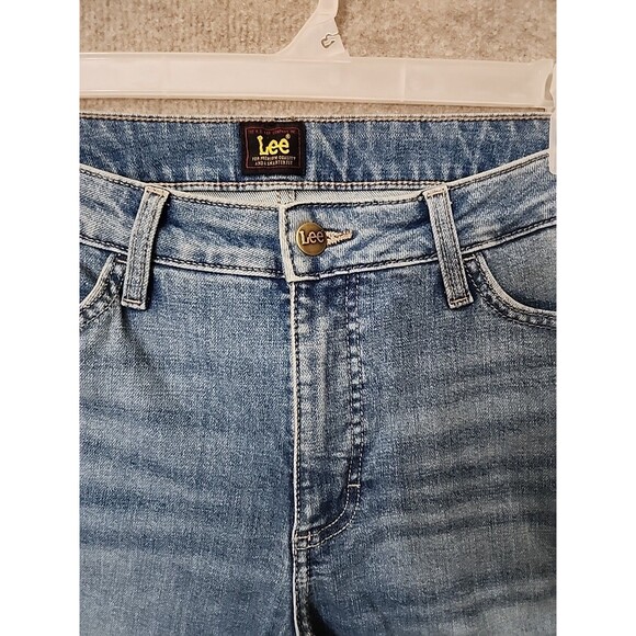 Lee Friction Resistant Jeans Womens 12 Long Blue Medium Wash Straight Leg NEW - Picture 3 of 10